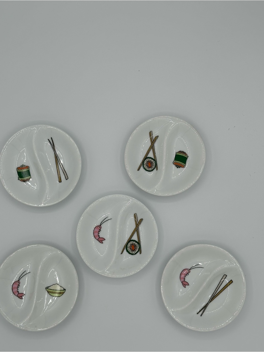 TAKE OUT by Jessica Glickman White Ceramic Sushi Dipping Plates